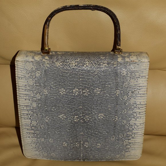 Vintage I Magnin Exotic Lizard Skin Purse with Coin Purse & Original Comb - Picture 3 of 10